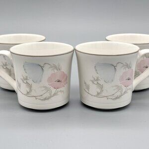 Vintage Royal Doulton Brompton Floral Coffee Cups Set Of Four